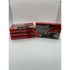NOS - 4 Maxell UR 90 Normal Bias Audio Cassette Tapes Sealed 90 Minute Blank